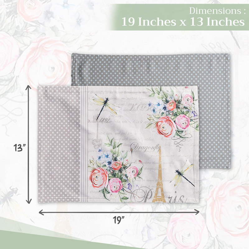 Maison d'Hermine Champ De Mars 100 % coton Ensemble de table 2 - 13 po x 19 po