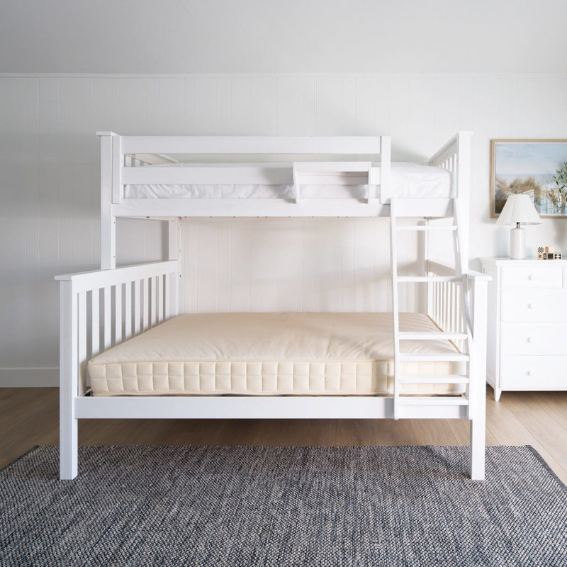 Savona FSC®-Certified Oak Kids Bed/Bunk Bed, Twin/Full Kids Bunk Bed, Washed White