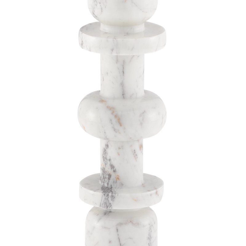 Sasha Marble End Table, White