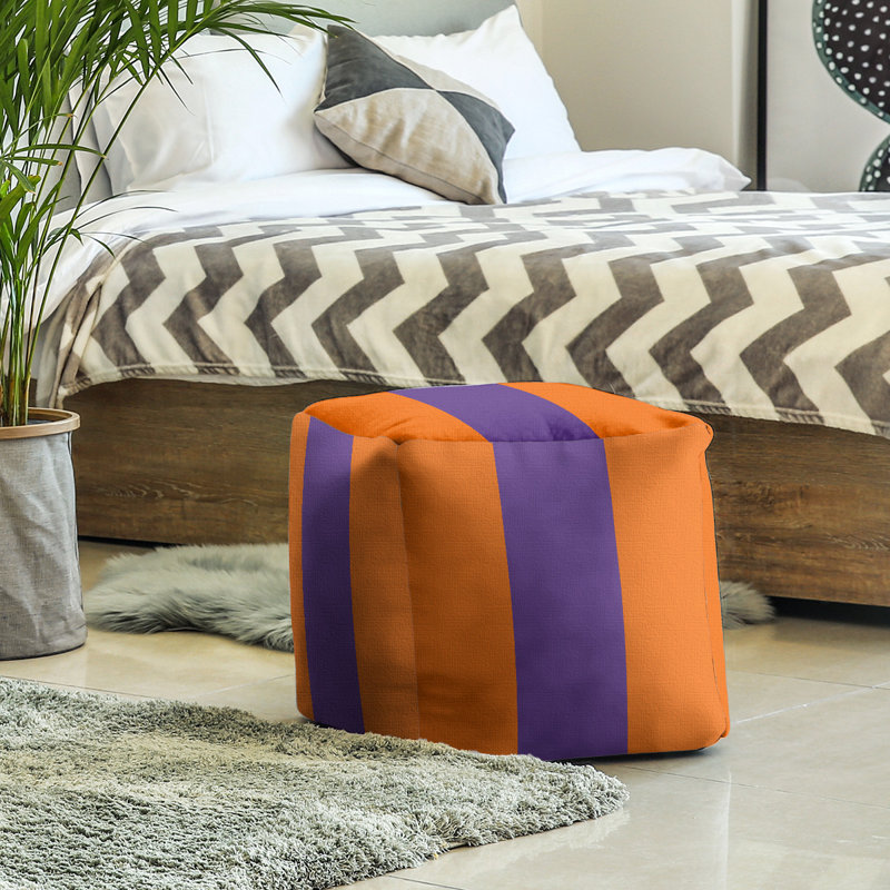 Repose-pieds Stripes, Orange / mauve / orange