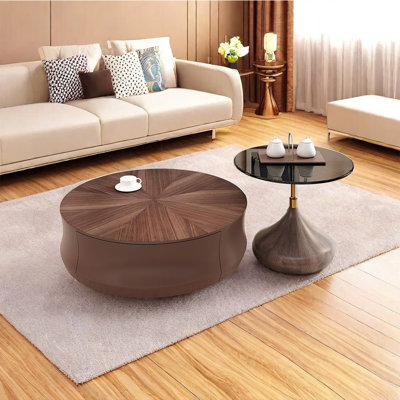 High-end minimalist walnut coffee table