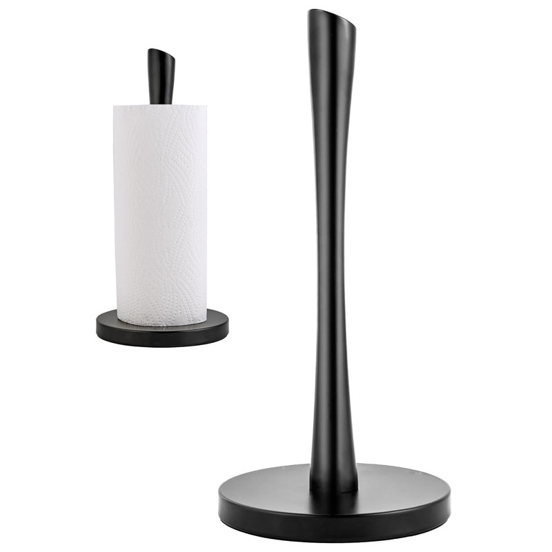 Stainless Steel Kitchen Paper Towel Countertop Stand, Black