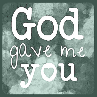 «God Gave», art textuel sur toile tendue