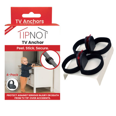 Ancrage TipNot pour téléviseur, sangles de sécurité anti-basculement, anti-basculement et adhésives pour téléviseur - il suffit de peler et de coller pour protéger les enfants et les bébés de votre maison