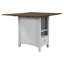 Table de salle à manger à hauteur de comptoir en bois 35,4 po avec abattant et 2 tiroirs-2080688132-2080688131