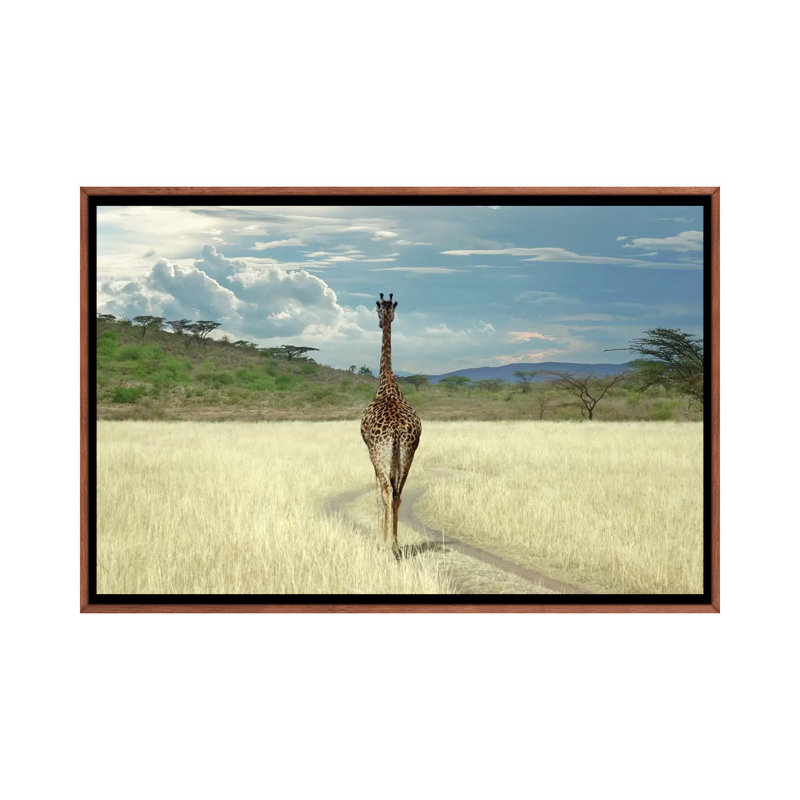 Until I Get There by Ben Heine - Print on Canvas, 66.04 cm H x 45.72 cm W, Classic Brown Wood Framed