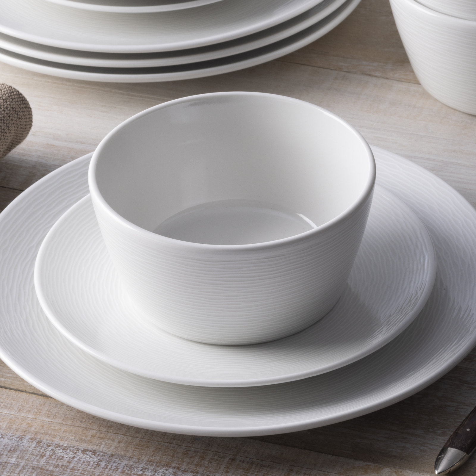 Noritake Colorscapes Swirl Porcelain Cereal Bowl, White