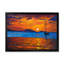 Bateau pendant la soirée, lueur au lac Ix - Peinture sur toile-60160752-60160751