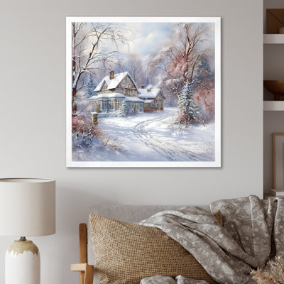 Winter charm at country home - Paysage d'hiver grand art mural