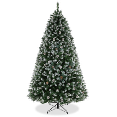6ft. Flocked Christmas Tree with Pinecones