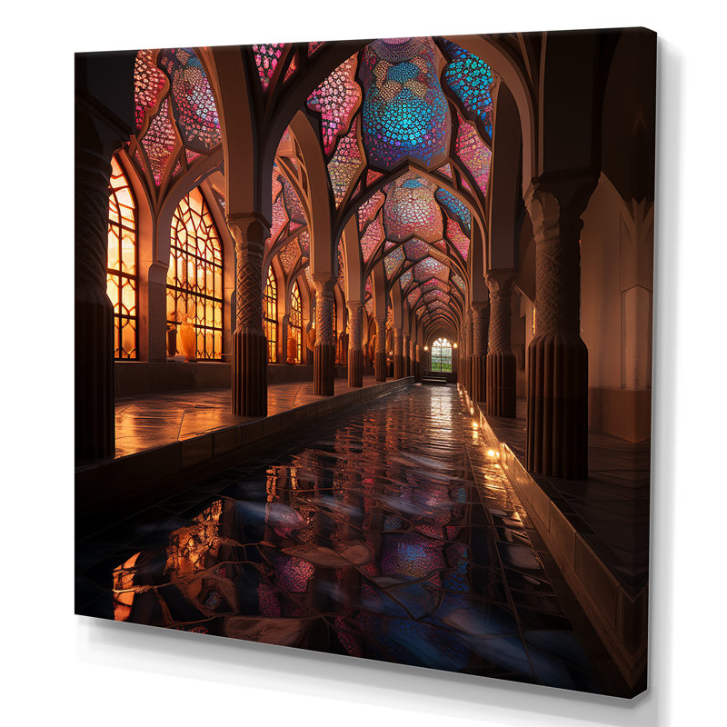«Nasir Al Mulk Mosque», art mural, H 36 po x l 36 po x P 1,5 po, Toile tendue
