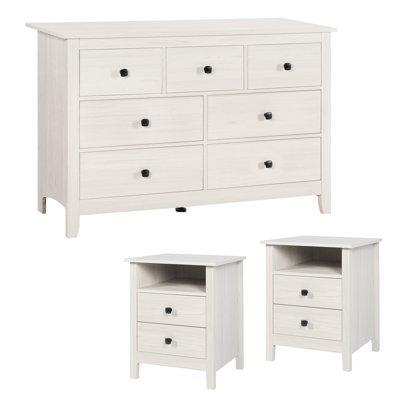 Galvano 3 Pieces Dresser And Nightstand Set