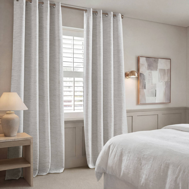 Rideaux occultant Total, 2 panneaux 52 x 84 en polyester gris, maison moderne