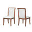 Ensemble de 2 chaises de salle à manger rembourrées Finish - Élégantes chaises d'appoint traditionnelles en tissu avec lignes courbes, structure en bois massif-963337998
