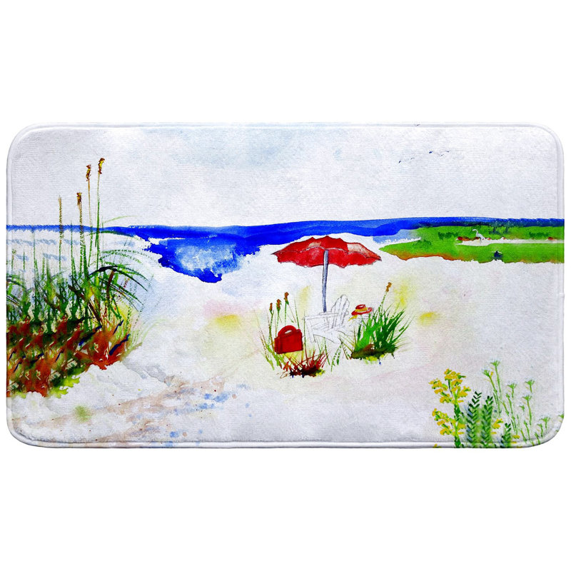 Red Beach Umbrella Bath Mat, 30" L x 18" W