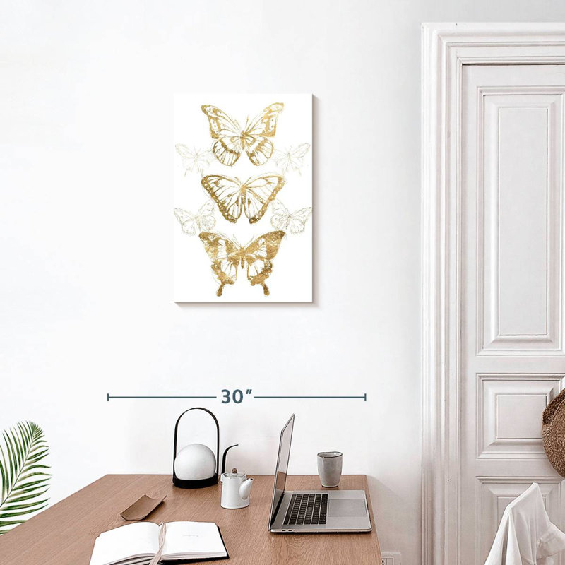 Brampt Gold Butterfly Contours II, 24" H x 16" W