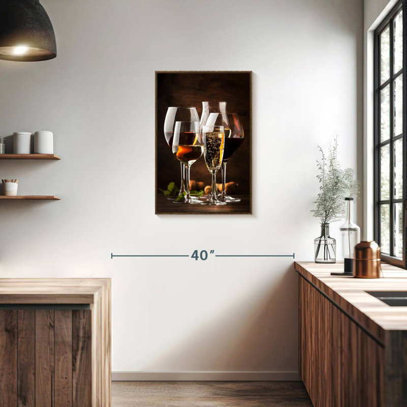 Variety Of Wine, 21" x 31", Floating Frame Walnut