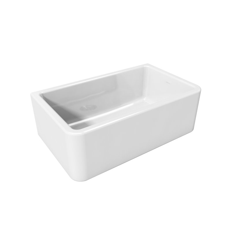30'' L Single Bowl Fireclay Kitchen Sink, White