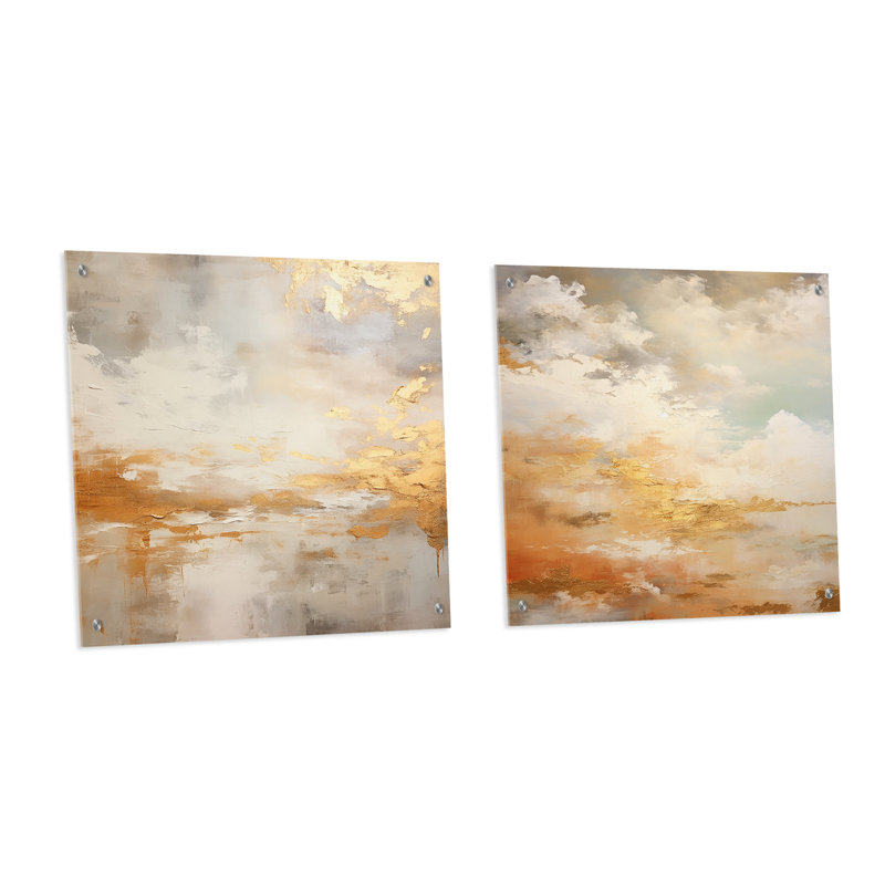 Magic Sky Simplicity - ensemble de 2 art mural en verre acrylique Sky, H 36 po x l 73 po