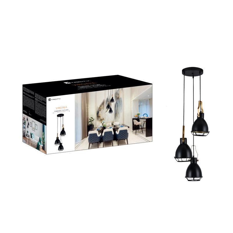 Luminaire suspendu en grappe de grappe 3 lumières Virginia
