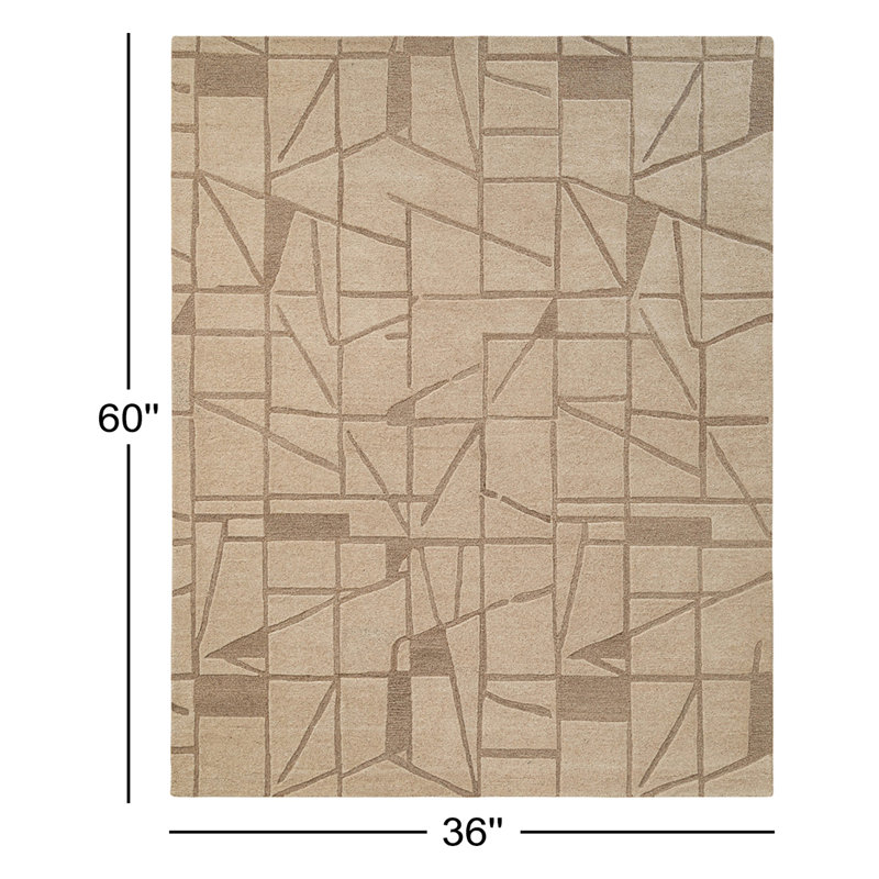 Tapis en laine touffeté à la main Lira, Rectangle 3 pi x 5 pi
