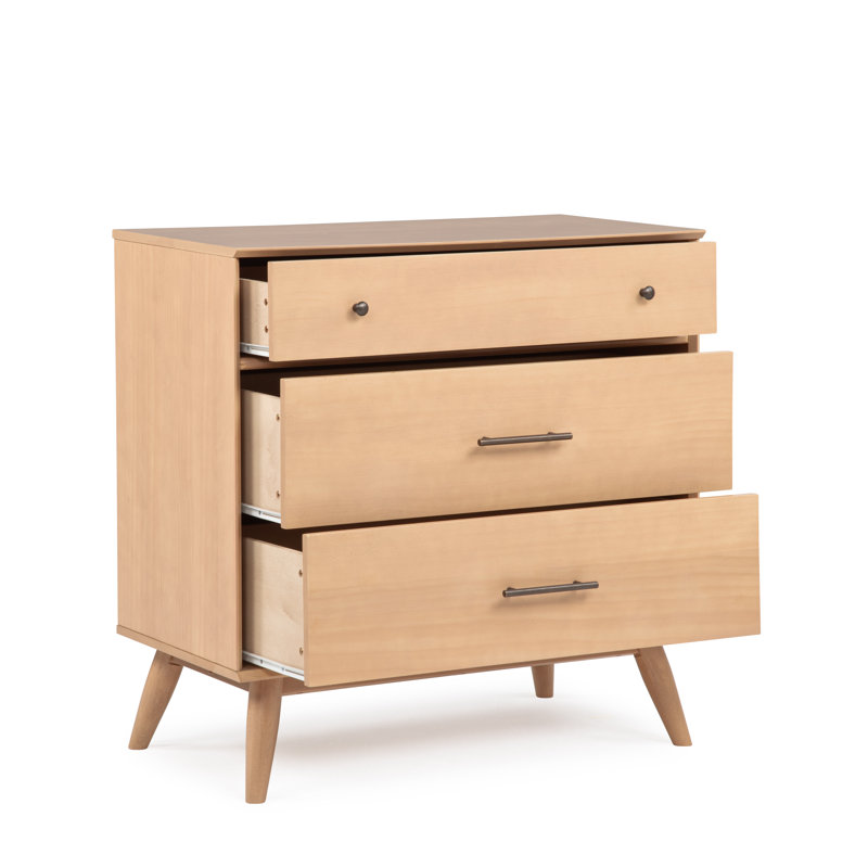 Ashlie 3 Drawer 36" W Wood Dresser, Light Oak