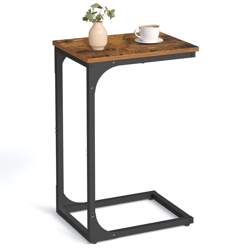 Angenette Trestle End Table, Black, Rustic Brown