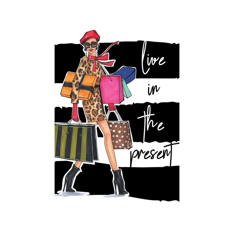 Live In The Present by Rongrong DeVoe - Wrapped Canvas Painting, 20.32 cm H x 30.48 cm W
