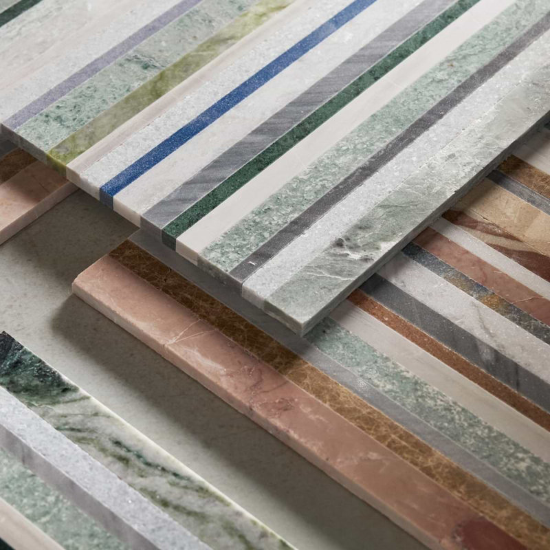 Isla Sunset Multicolor 16x16 Polished Marble Mosaic Tile