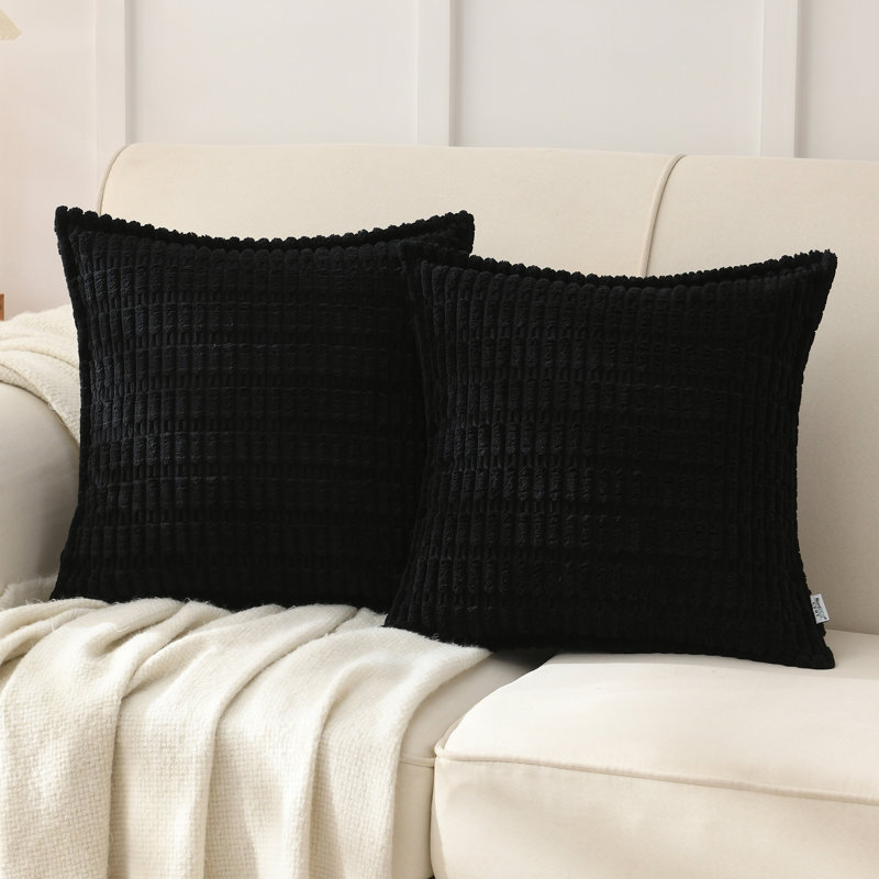  Housse pour repose-pieds Boucle, Noir, noir, noir, noir, Carré 16 po