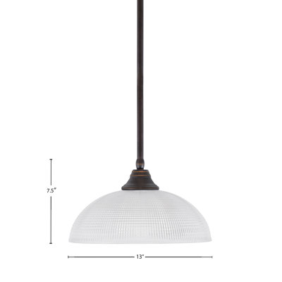 Any Stem Hung Pendant With 13" Clear Ribbed Glass