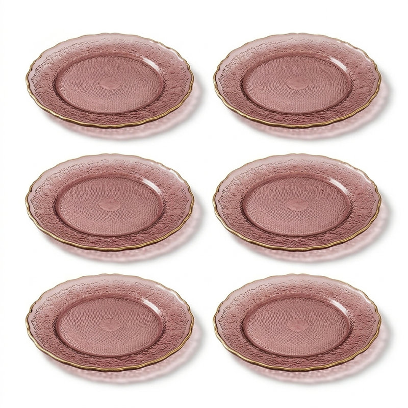 Ensemble d'assiettes à dessert en verre