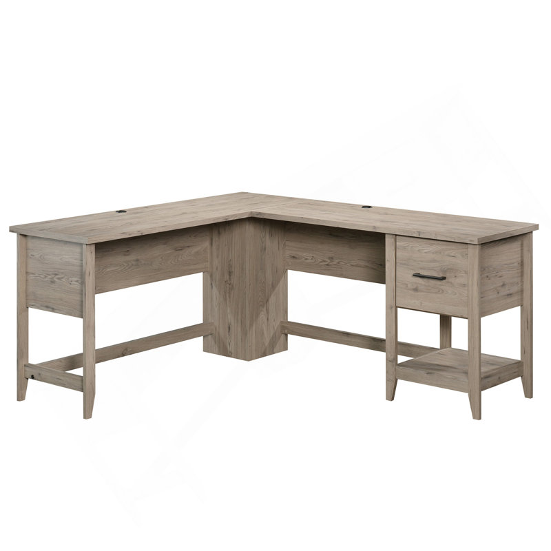Bureau en L, finition brune
