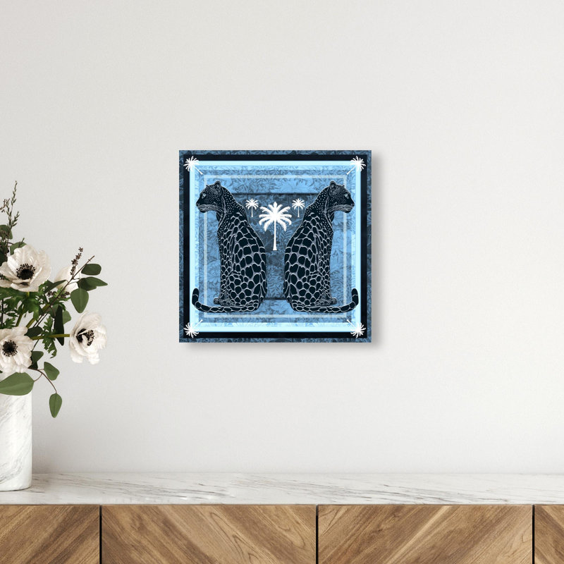 Casablanca Leopardo Reverse Print Glam Jungle by Oliver Gal, Black Frame,, 12"H x 12"W, Canvas Unframed