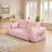 78.7" Pink Teddy Fabric Sofa Bed – 3-in-1 Convertible Floor Couch for Living Room, Guest Bed & Playroom – Ultra-Plush Foam Sleeper