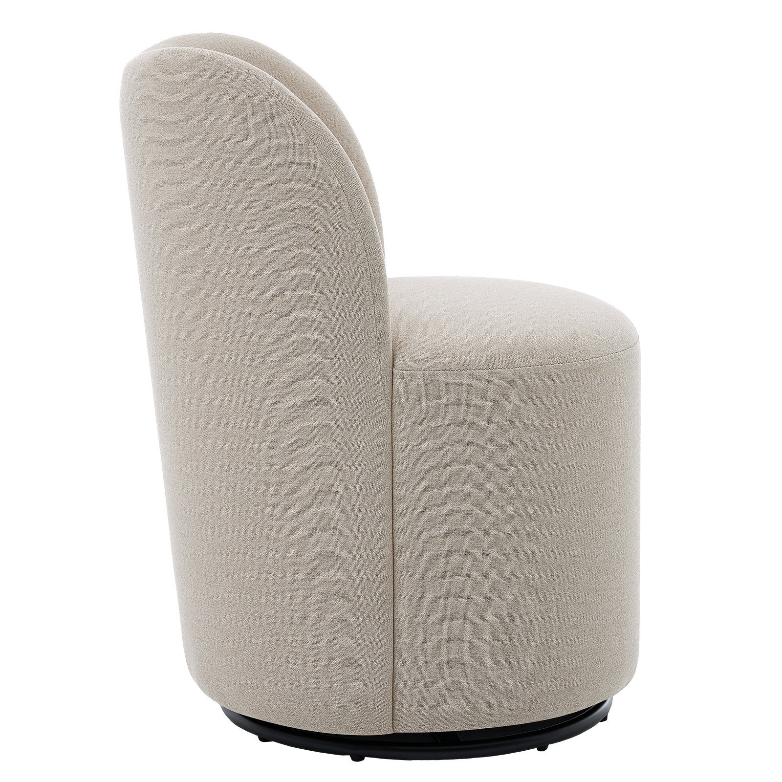 Basel Swivel Dining Chair, Effie Linen Performance Fabric