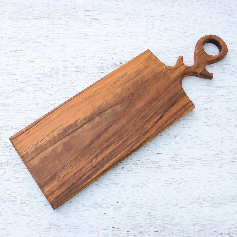 Planche à découper en bois très repas teck Curcio