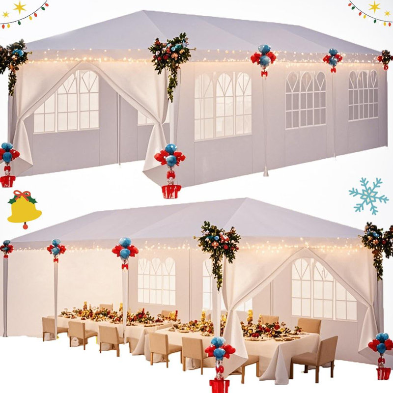 10X20 FT 10X30 FT Party Tent  Canopy Tents for Parties with 6 or 8 Removable Sidewalls, Waterproof Outdoor Tent for Weddings and Events