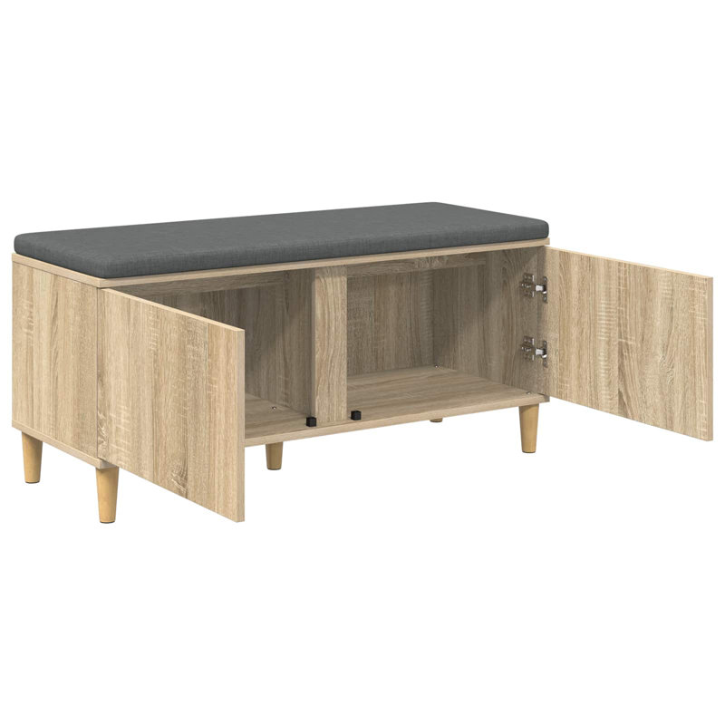Storage Bench, 46cm H x 100cm W x 38cm D, Sonoma Oak