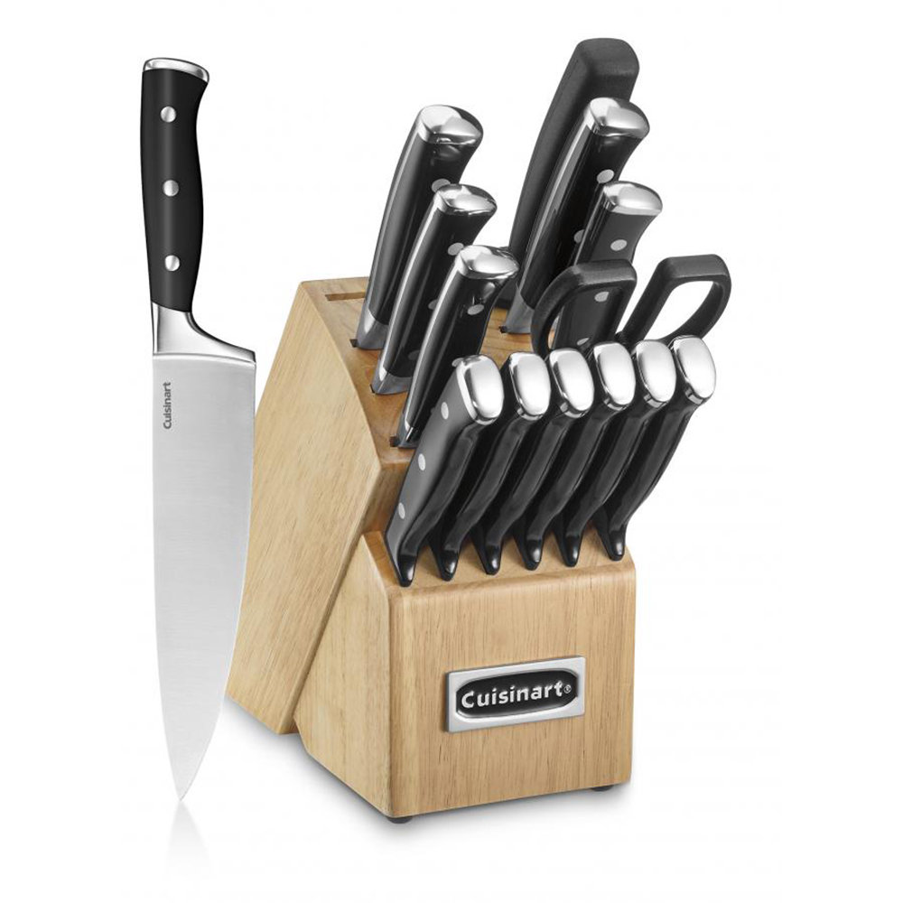 Cuisinart 15-Pc Stainless Steel Knife Block Set Cuisinart Handle