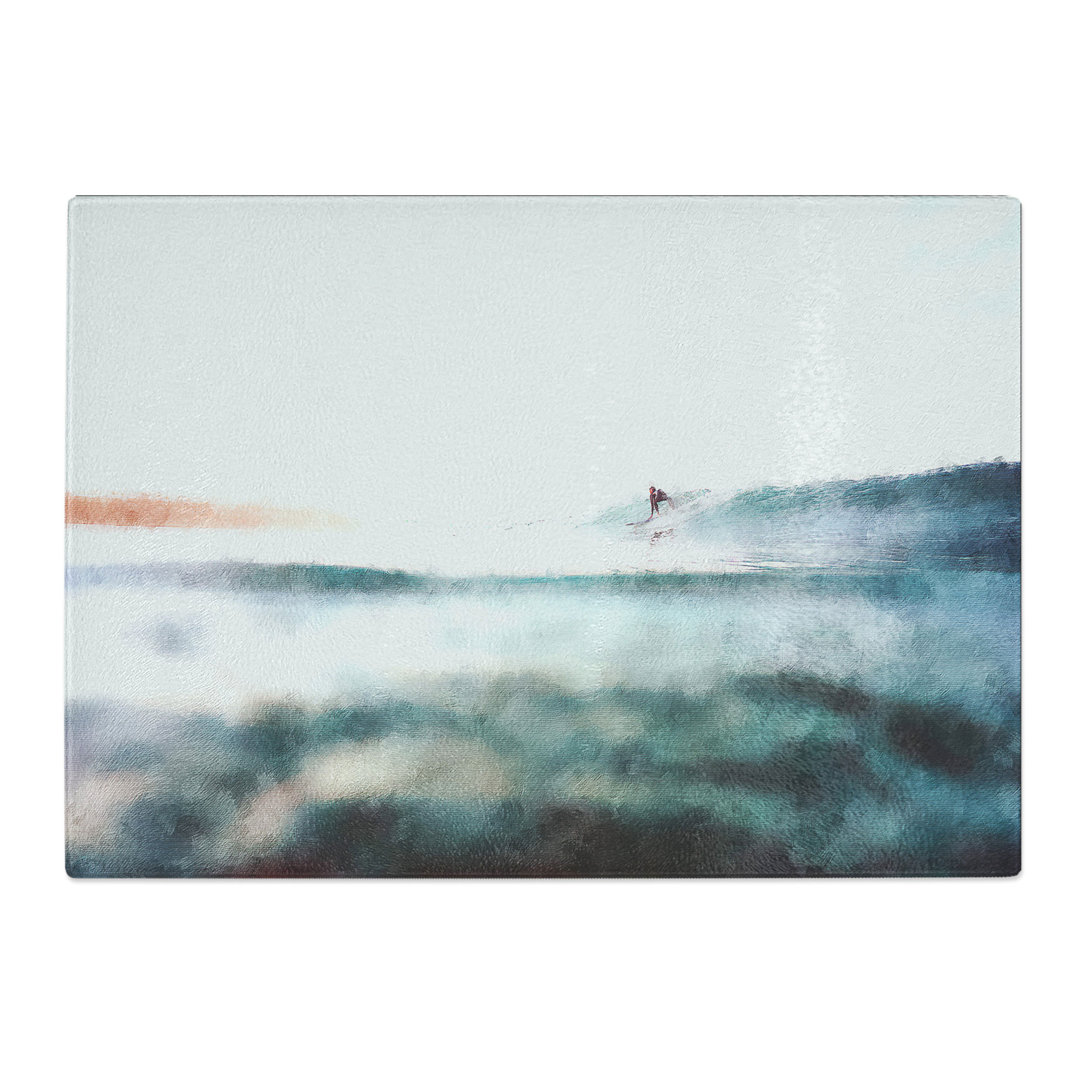 Tempered Glass Surfing in Zuma Beach Malibu Chopping Board