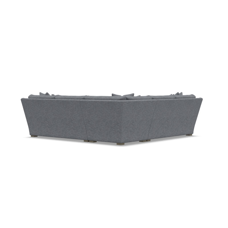 Bernhardt Ventura 3-Piece Fabric Sectional, Symmetrical, 34.5" H x 107.5" W x 107.5" D, Dark Gray Polyester Blend
