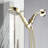 Handheld Shower Head With 5 Functions - Fine Copper Swivel Bracket, Polished Golden, Adjustable Water Flow, Includes Hose And Arm Spray Mode Abs, Removable , Wall Mounted, Round Shape, Consistent-118765983