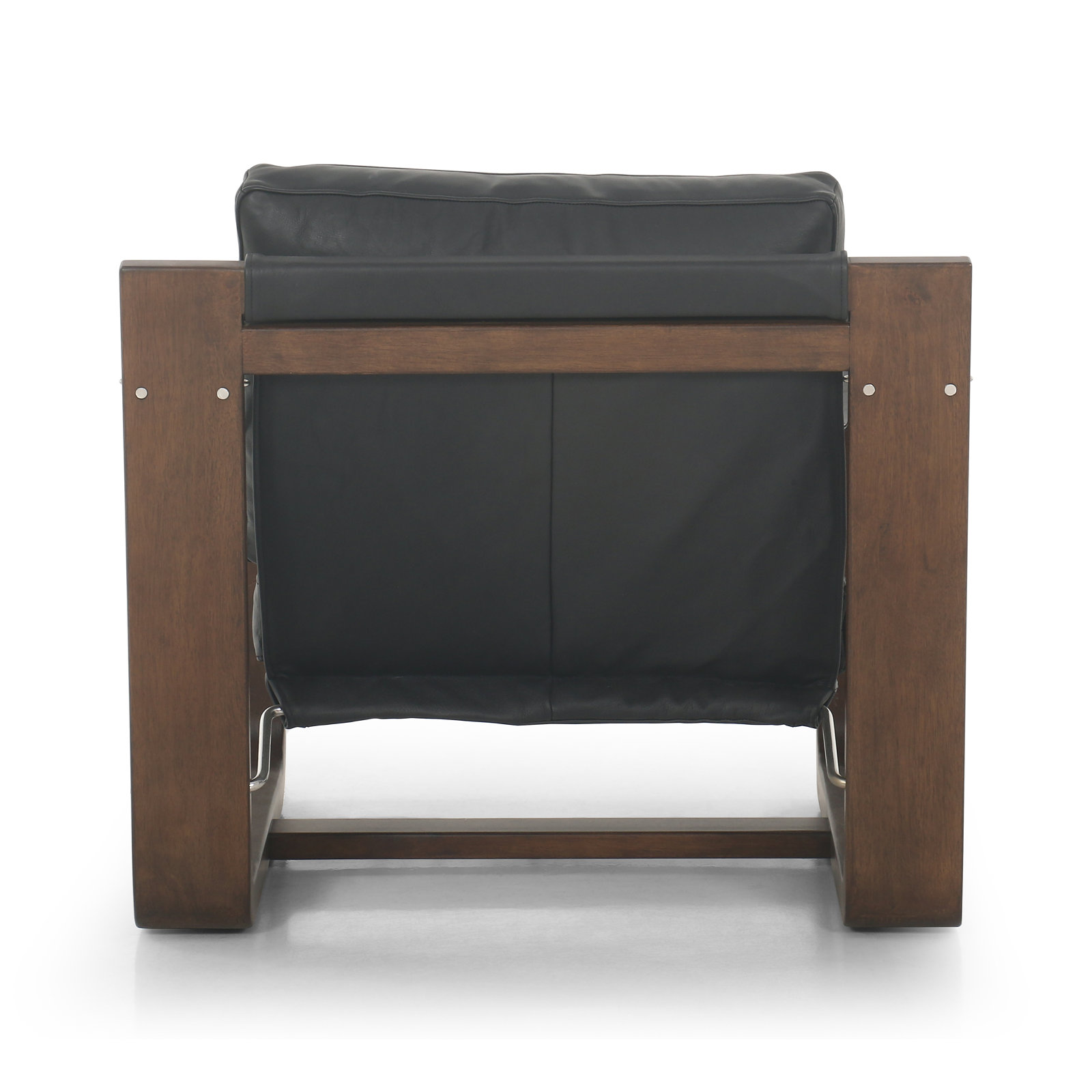 Arista Genuine Leather Armchair, Carson Black Genuine Leather