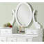 Paire de coiffeuse et miroir en bois blanc avec miroir ajustable et 5 tiroirs pour coiffer la table de maquillage