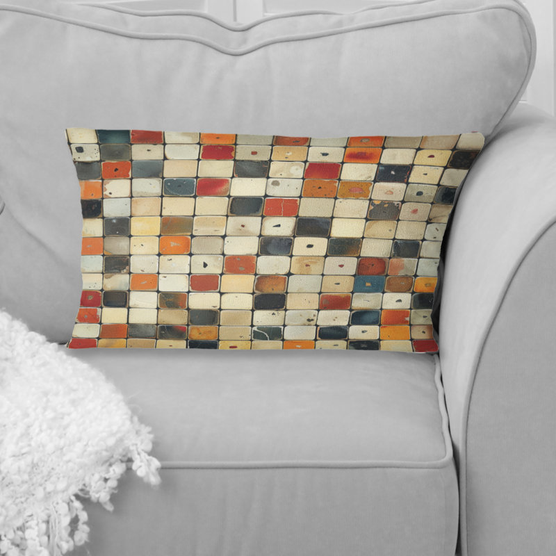 Coussin lombaire beige Mid-Century Mosaic II - Mid-Century