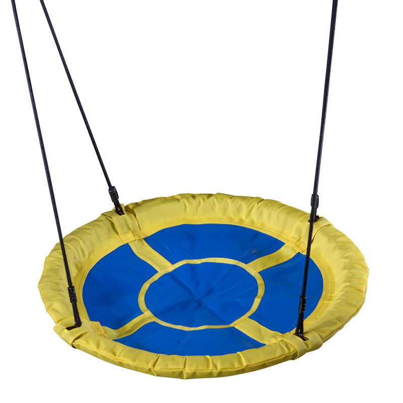 Balançoire en tissu avec chaînes et crochets, Bleu / Jaune
