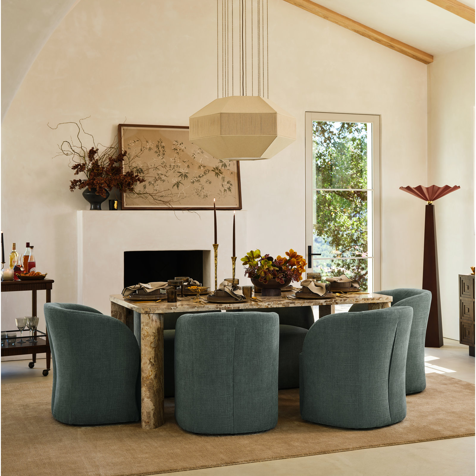 Frankie Dining Chair, Tweed Selene Seafoam 