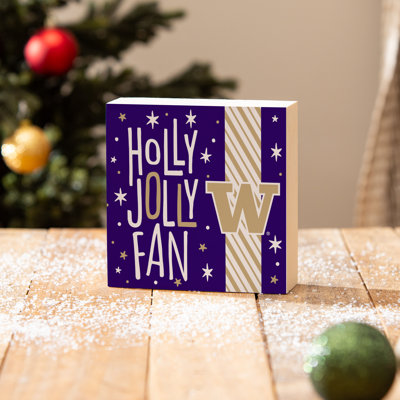 University of Washington 6" Holiday Wood Plock Wall Sign