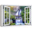 «Window View Rustic Waterfall Rapid Lake Stream River Nature Images Scenic Landscape» sur toile-98448853